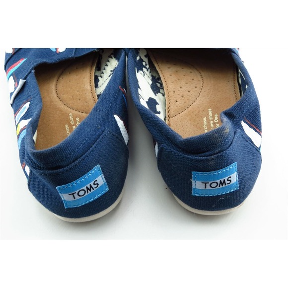 Toms Size 6 M Blue Almond Toe Flats Fabric Women - Picture 5 of 7